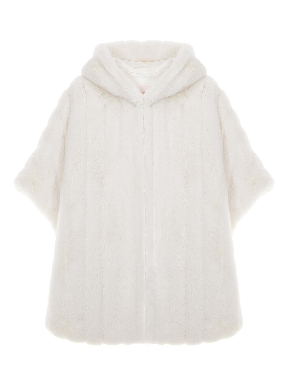 FAUX FUR HE-A HOODED PONCHO