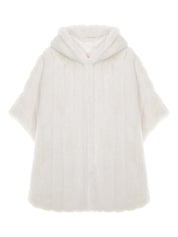 FAUX FUR HE-A HOODED PONCHO