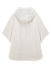 FAUX FUR HE-A HOODED PONCHO
