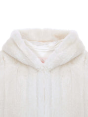 FAUX FUR HE-A HOODED PONCHO