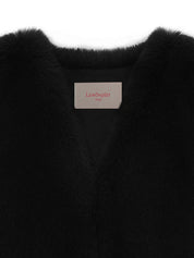 FAUX FUR TIED KITTEN RIBBON VEST
