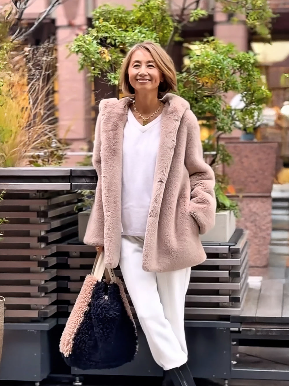 [REIKO] FAUX FUR BIEN HOODED JACKET