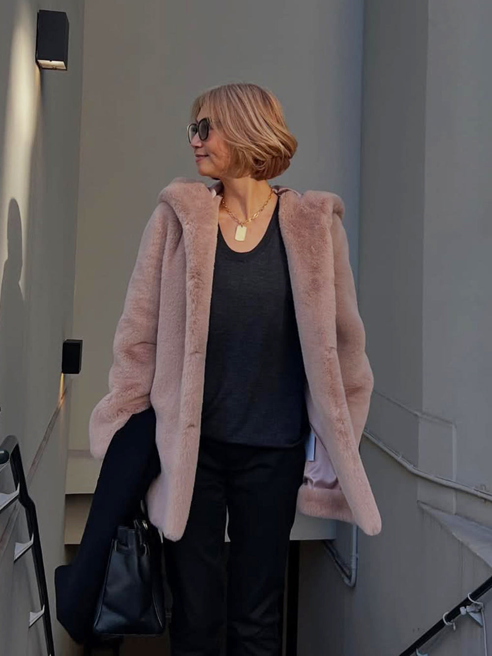 [REIKO] FAUX FUR BIEN HOODED JACKET