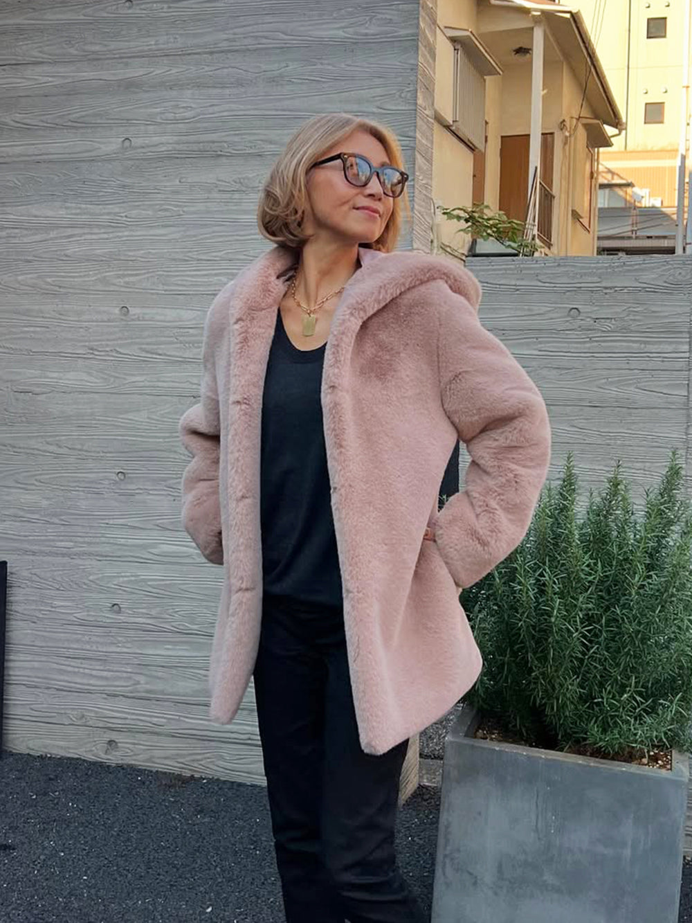 [REIKO] FAUX FUR BIEN HOODED JACKET