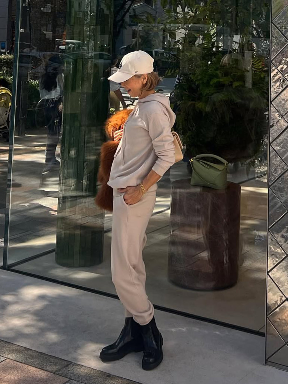 [REIKO] KNIT BEGE PANTS