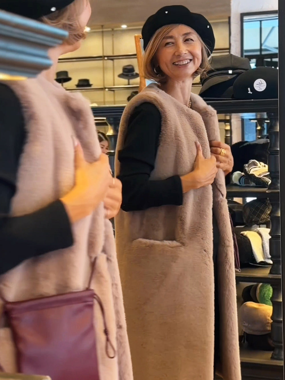 [REIKO] FAUX FUR MRD LAON VEST