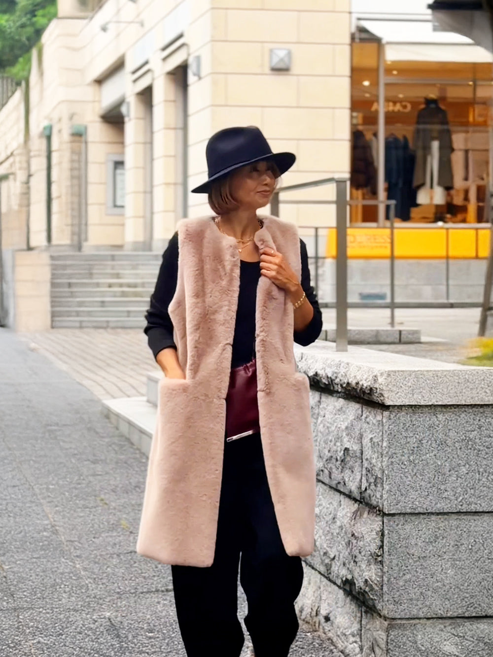 [REIKO] FAUX FUR MRD LAON VEST