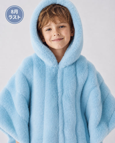 KIDS FAUX FUR HE PONCHO