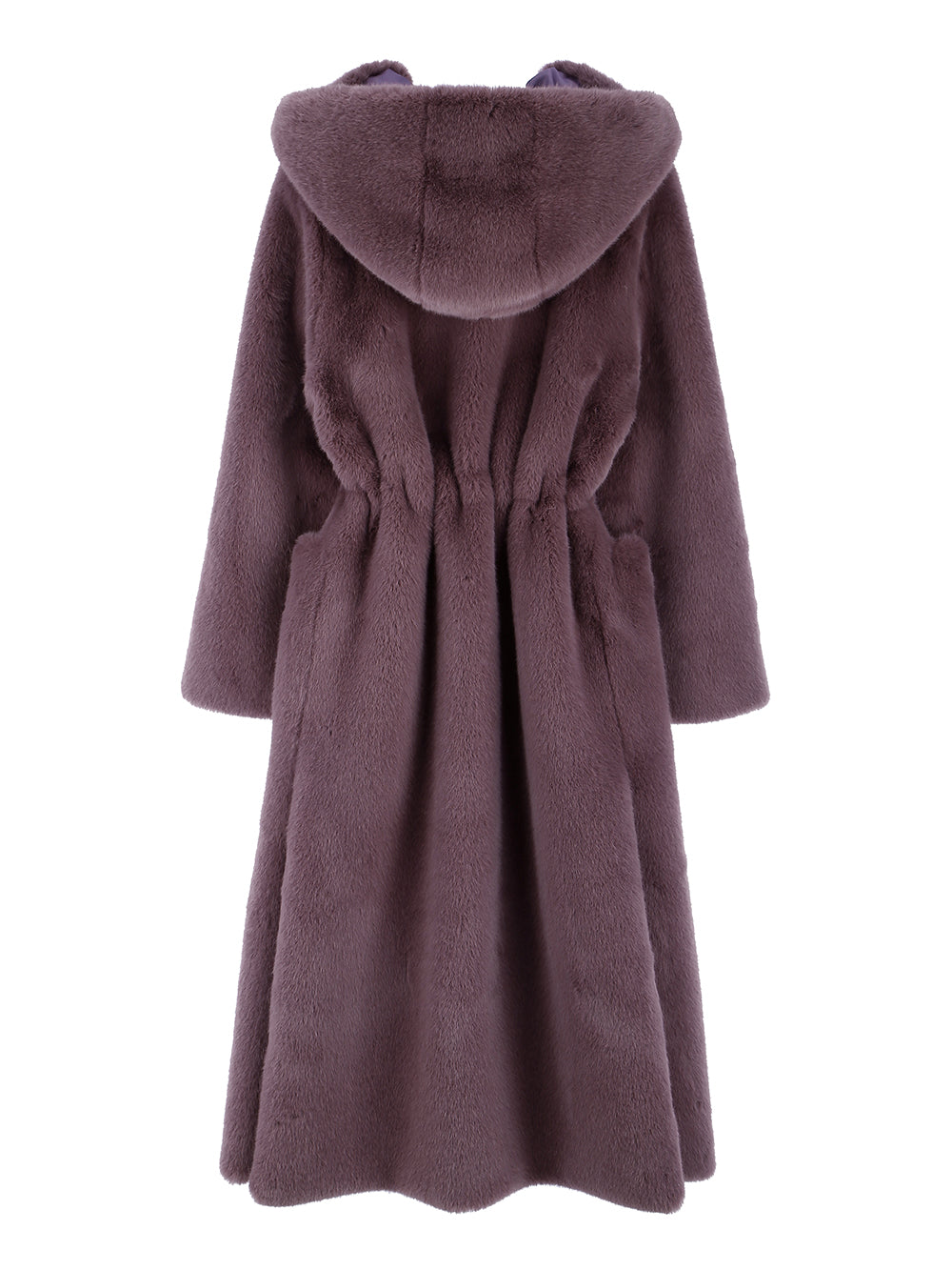 FAUX FUR LAON HOODED MAXI COAT