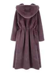 FAUX FUR LAON HOODED MAXI COAT