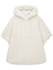 FAUX FUR HE HOODED PONCHO