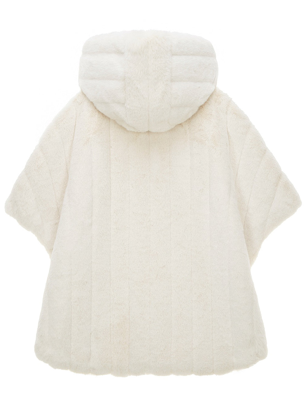 FAUX FUR HE HOODED PONCHO