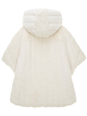 FAUX FUR HE HOODED PONCHO