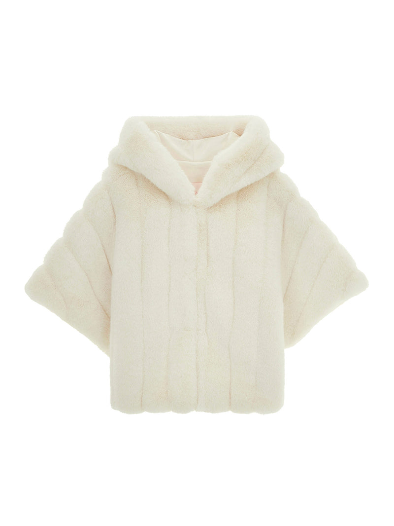 KIDS FAUX FUR HE PONCHO