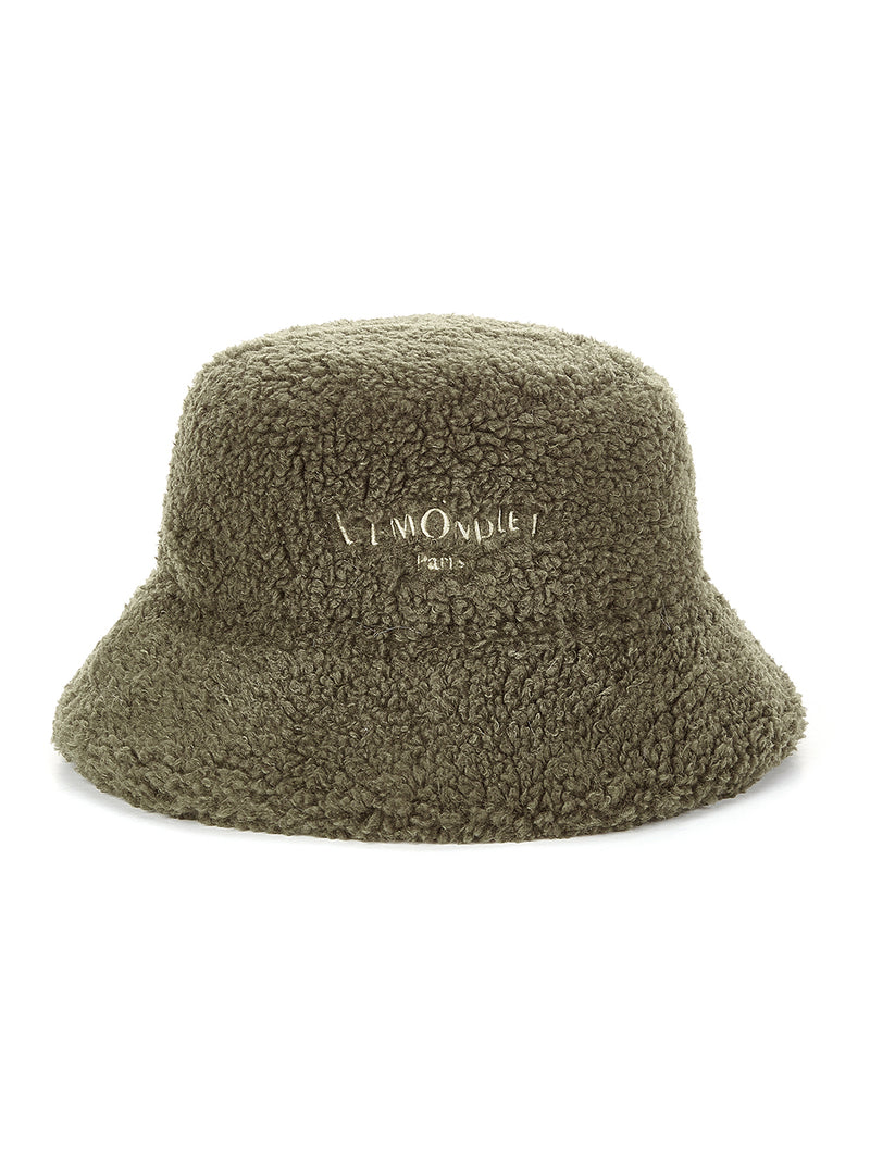 FAUX FUR BUCKET HAT WITH LEMÖNPLET LOGO – Lemonplet JP store