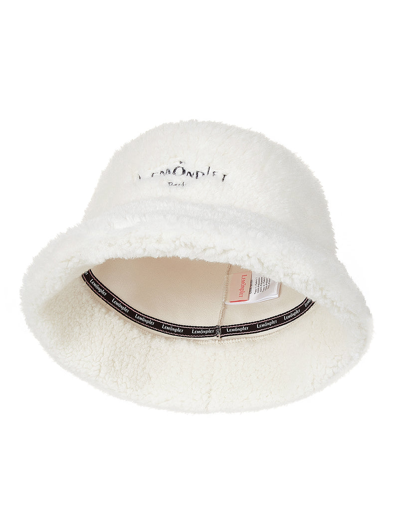 FAUX FUR BUCKET HAT WITH LEMÖNPLET LOGO – Lemonplet JP store