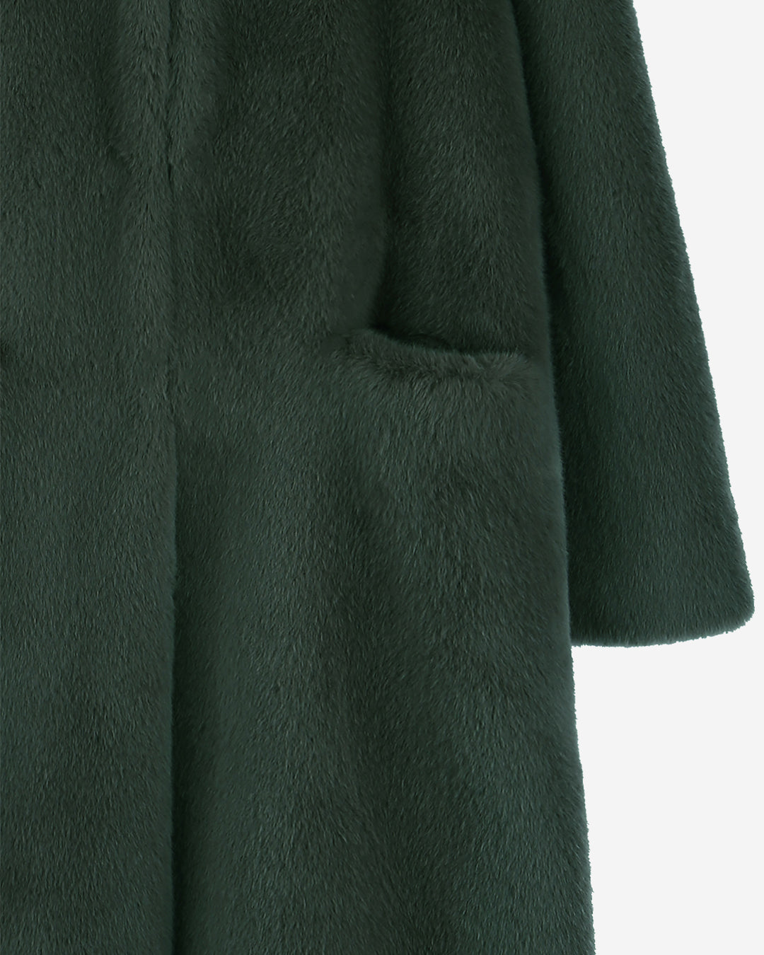 [SIGNATURE LINE] FAUX FUR LAON HOODED MAXI COAT