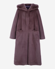 [SIGNATURE LINE] FAUX FUR LAON HOODED MAXI COAT