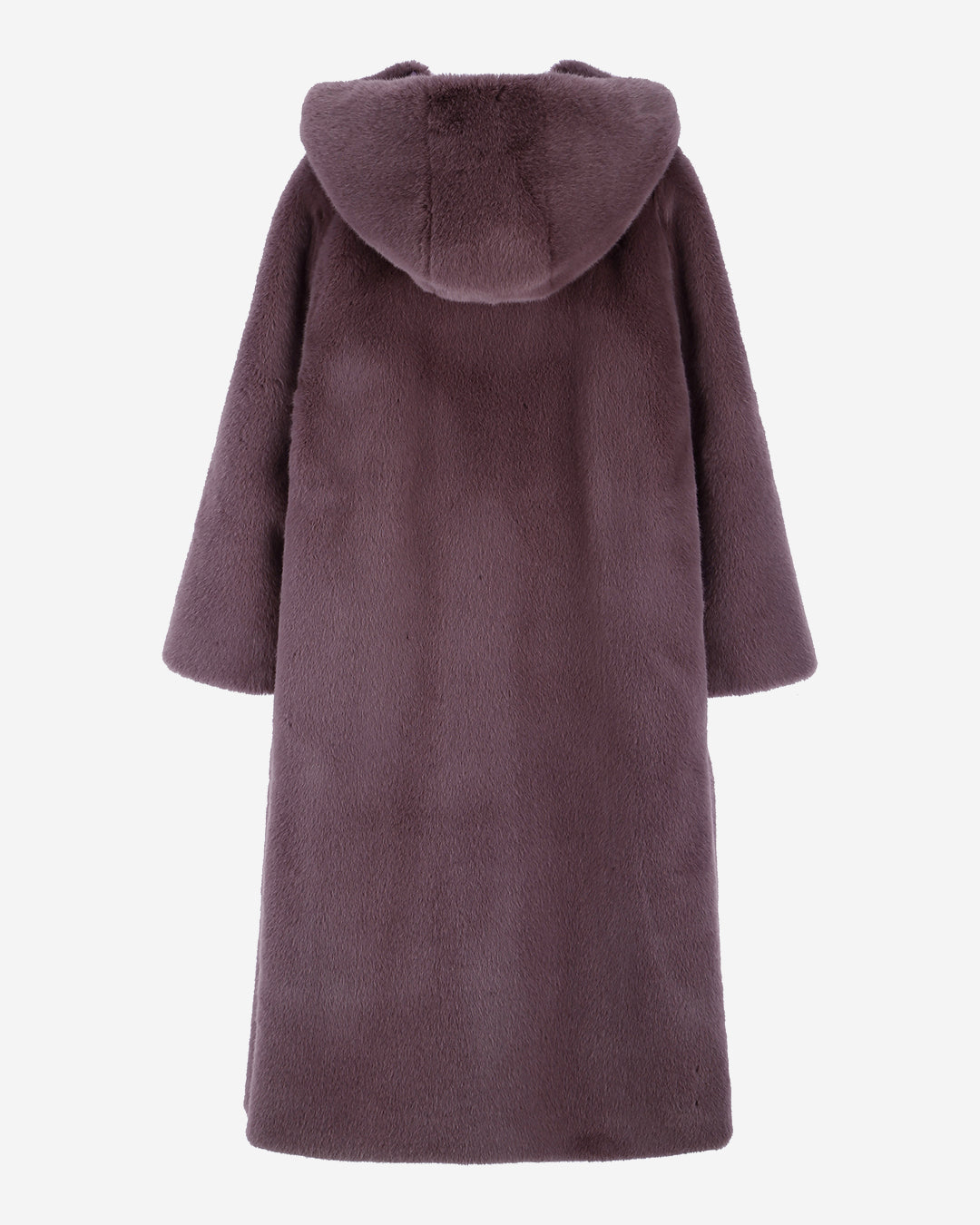 [SIGNATURE LINE] FAUX FUR LAON HOODED MAXI COAT