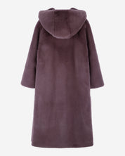 [SIGNATURE LINE] FAUX FUR LAON HOODED MAXI COAT