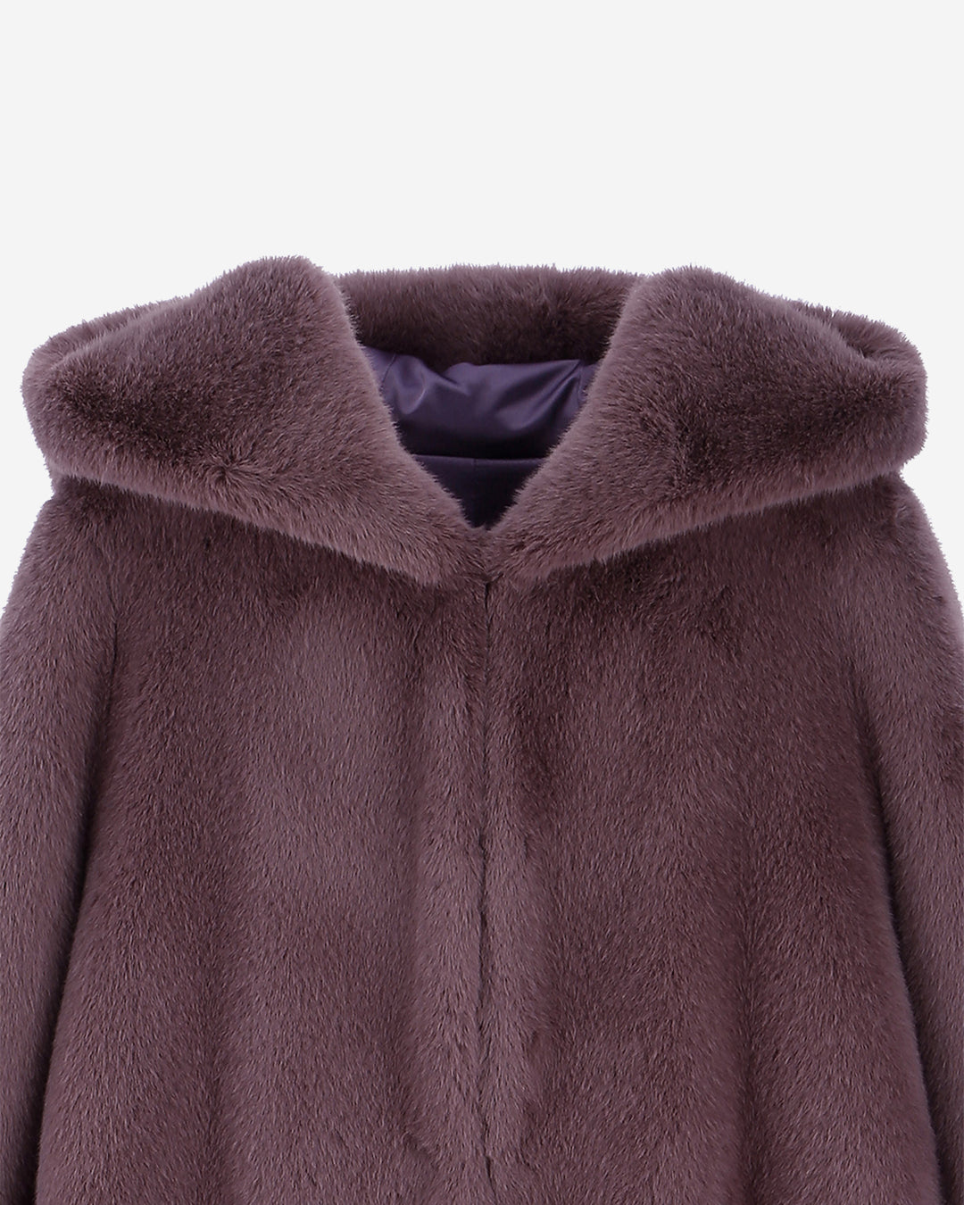 [SIGNATURE LINE] FAUX FUR LAON HOODED MAXI COAT