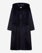 [SIGNATURE LINE] FAUX FUR LAON HOODED MAXI COAT