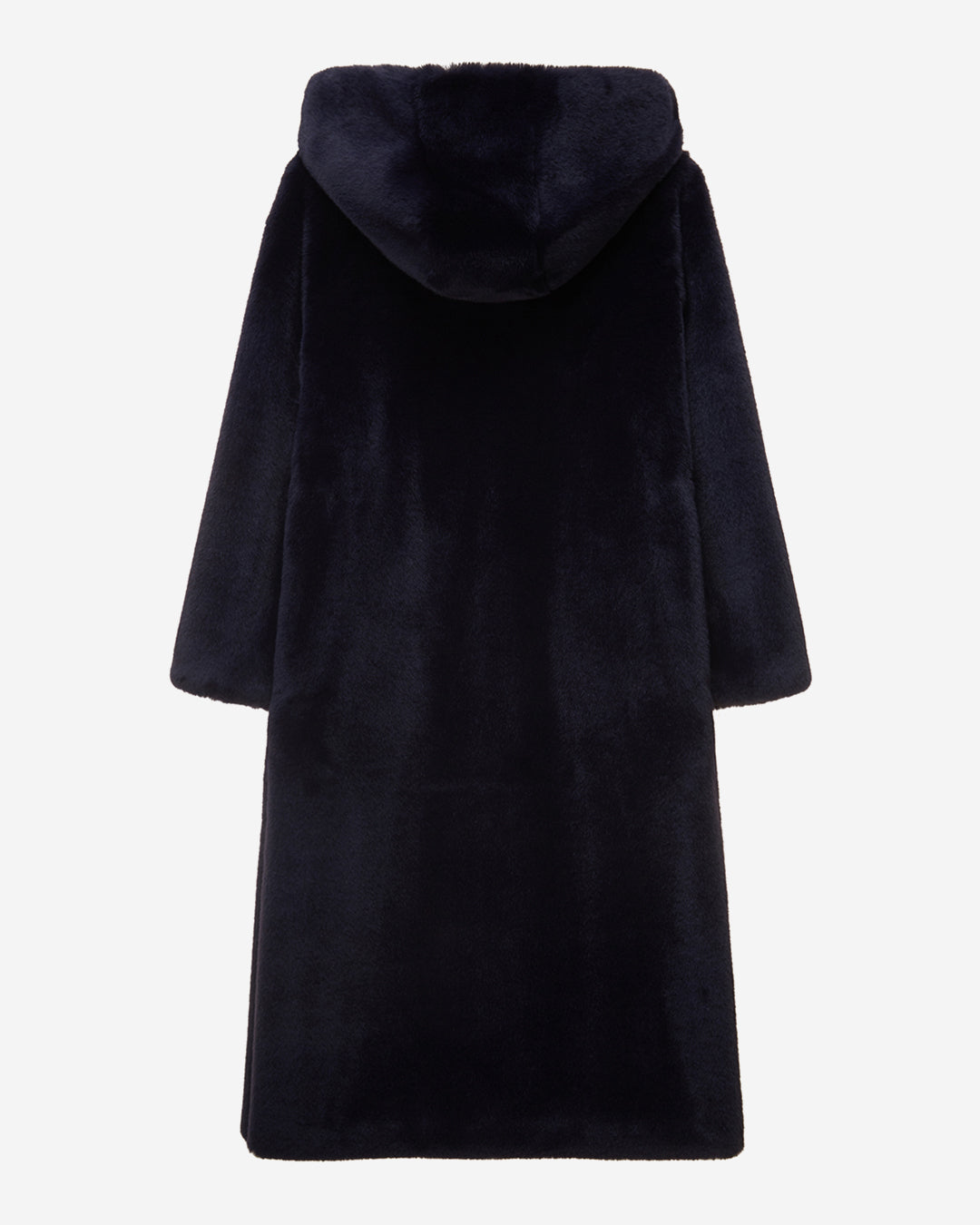 [SIGNATURE LINE] FAUX FUR LAON HOODED MAXI COAT