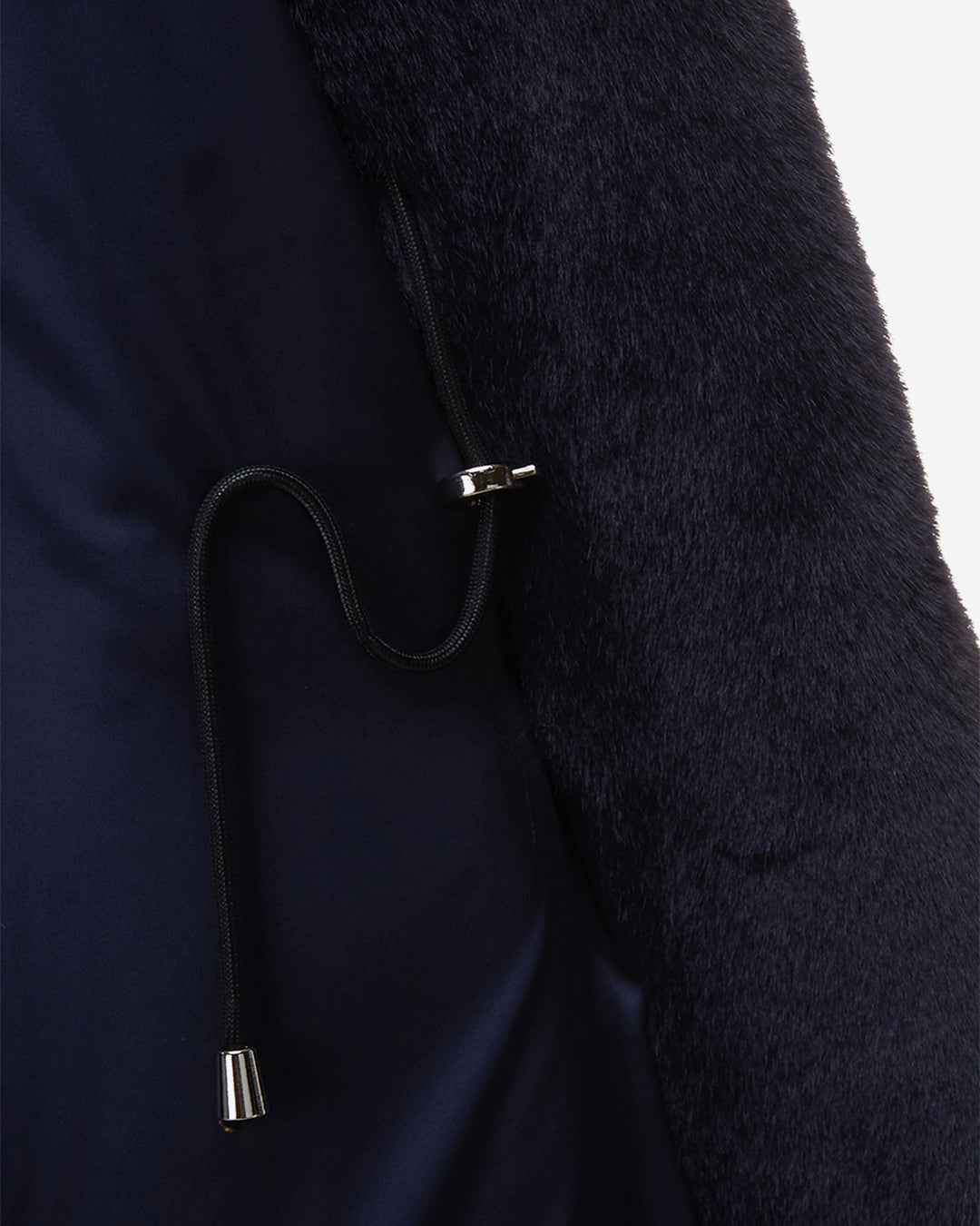 [SIGNATURE LINE] FAUX FUR LAON HOODED MAXI COAT