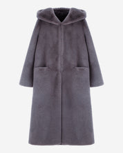 [SIGNATURE LINE] FAUX FUR LAON HOODED MAXI COAT
