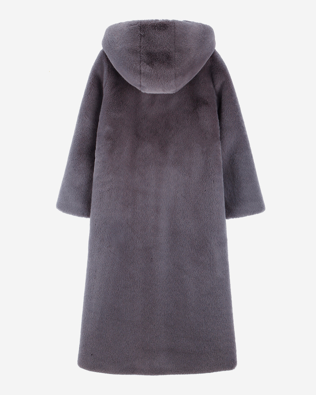 [SIGNATURE LINE] FAUX FUR LAON HOODED MAXI COAT