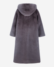 [SIGNATURE LINE] FAUX FUR LAON HOODED MAXI COAT