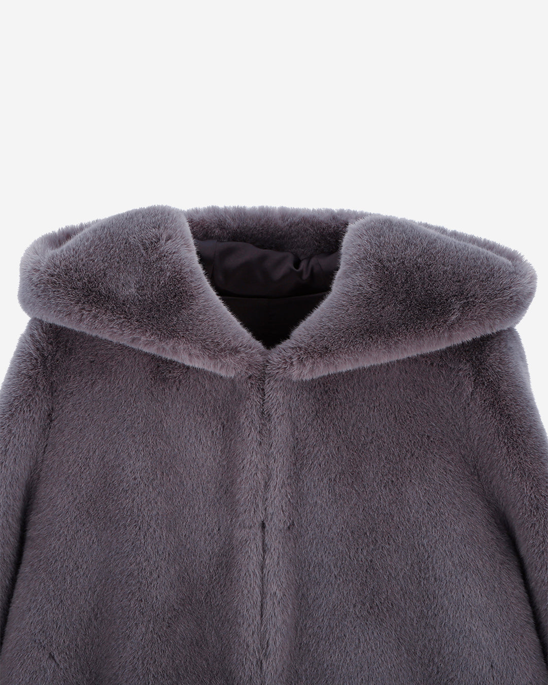 [SIGNATURE LINE] FAUX FUR LAON HOODED MAXI COAT