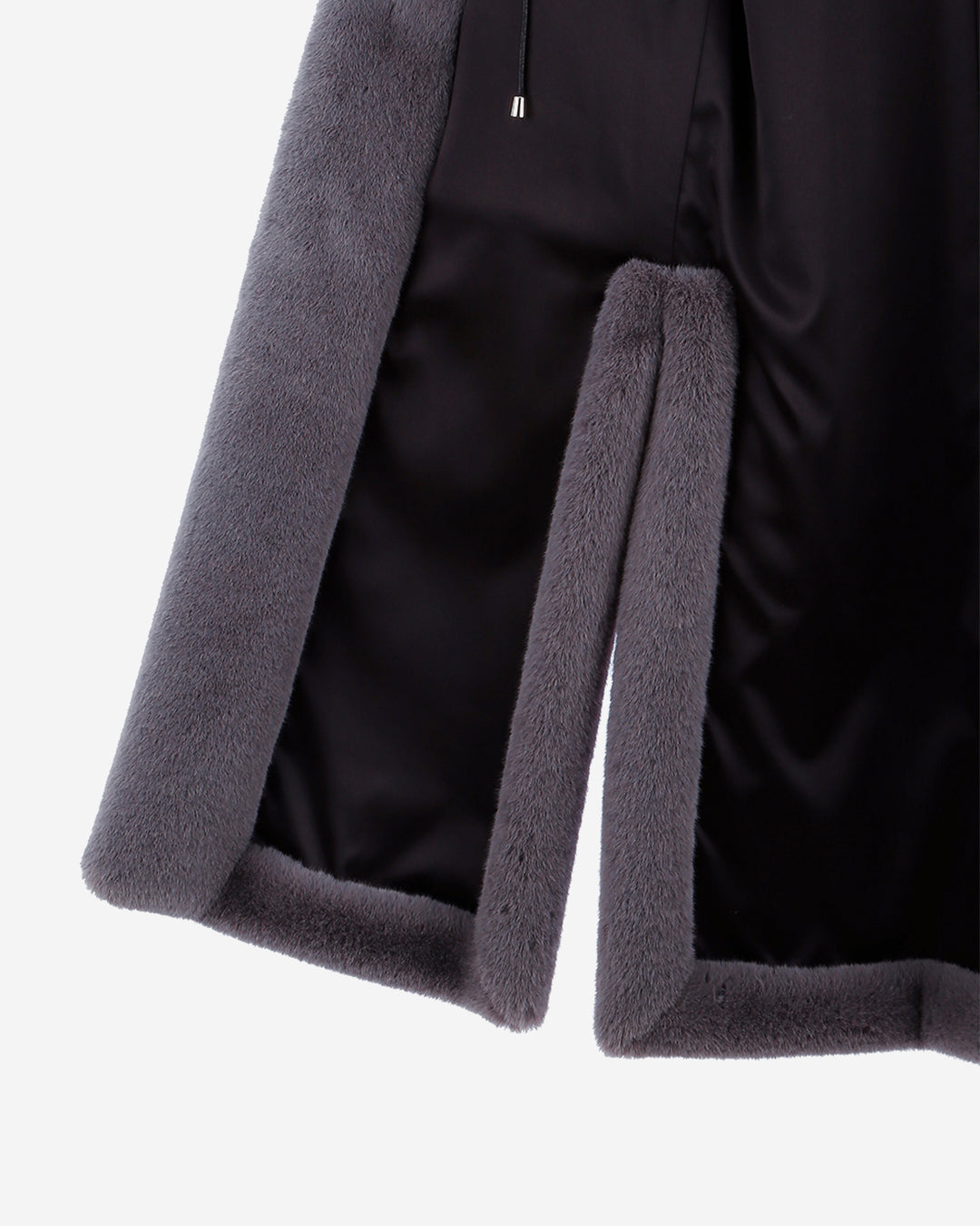 [SIGNATURE LINE] FAUX FUR LAON HOODED MAXI COAT