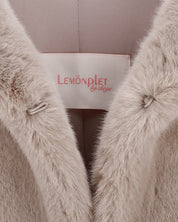 [SIGNATURE LINE] FAUX FUR LAON HOODED MAXI COAT