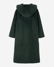 [SIGNATURE LINE] FAUX FUR LAON HOODED MAXI COAT