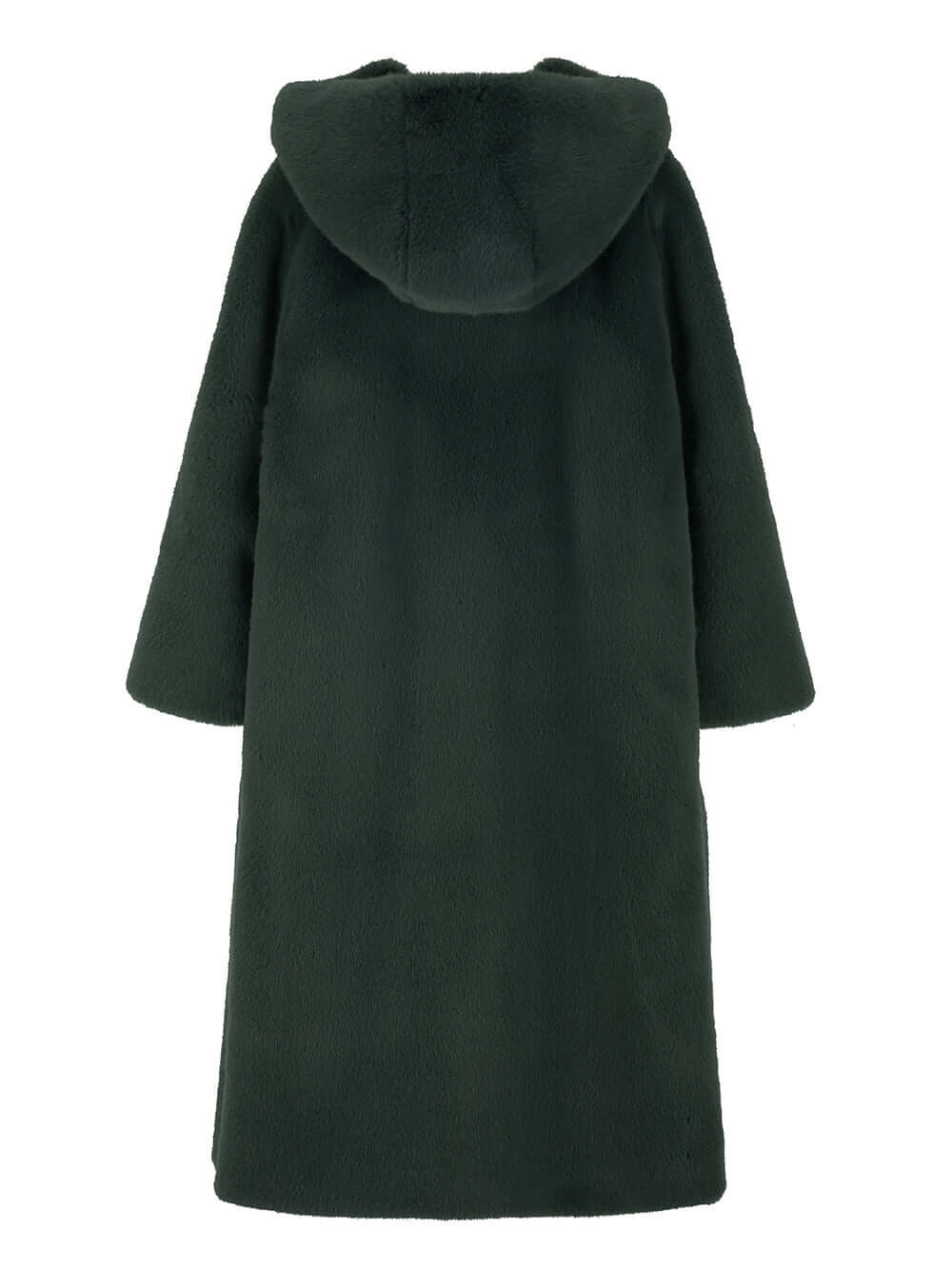 FAUX FUR LAON HOODED MAXI COAT