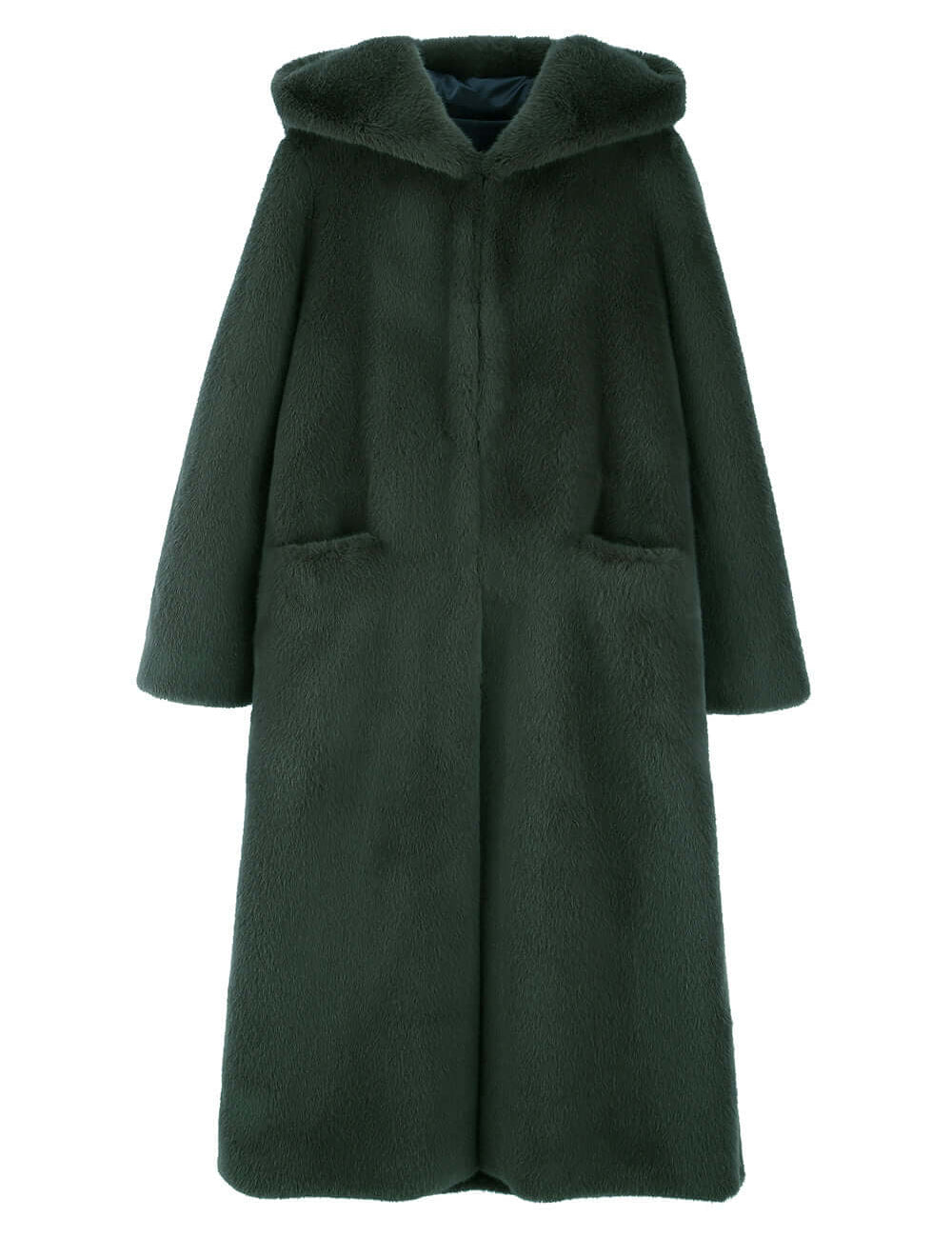 FAUX FUR LAON HOODED MAXI COAT