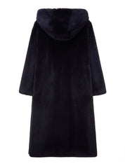 FAUX FUR LAON HOODED MAXI COAT