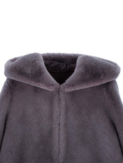 FAUX FUR LAON HOODED MAXI COAT