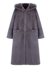 FAUX FUR LAON HOODED MAXI COAT