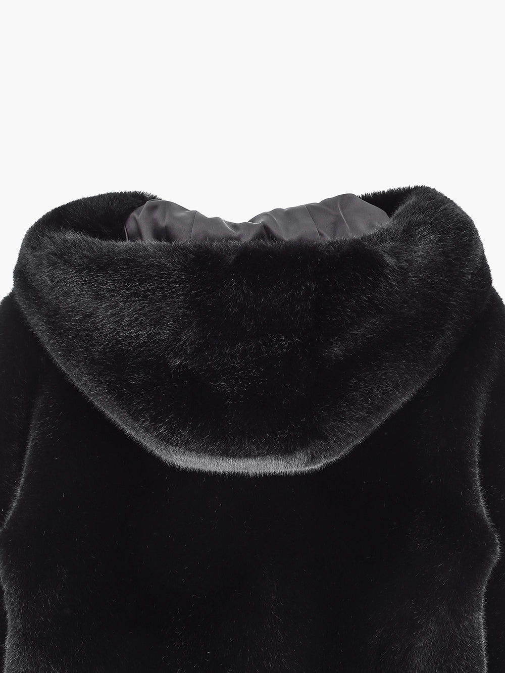 FAUX FUR BIEN HOODED SHORT JACKET