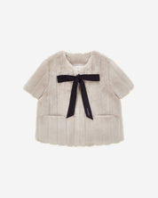 FAUX FUR HALF SLEEVED JACKET