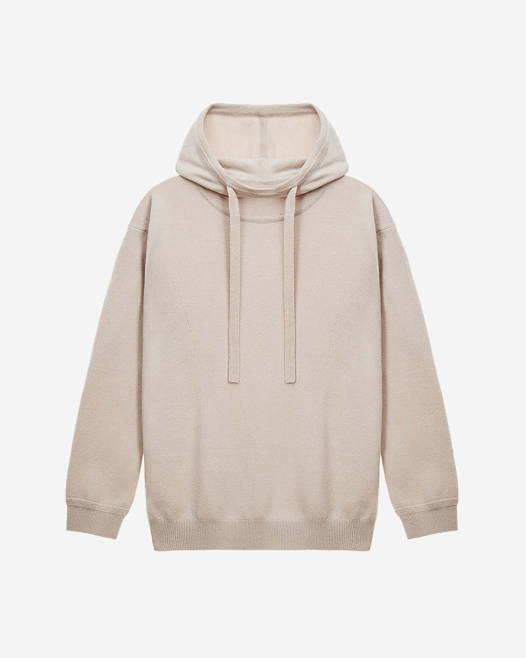 KNIT BEGE HOODED TOP