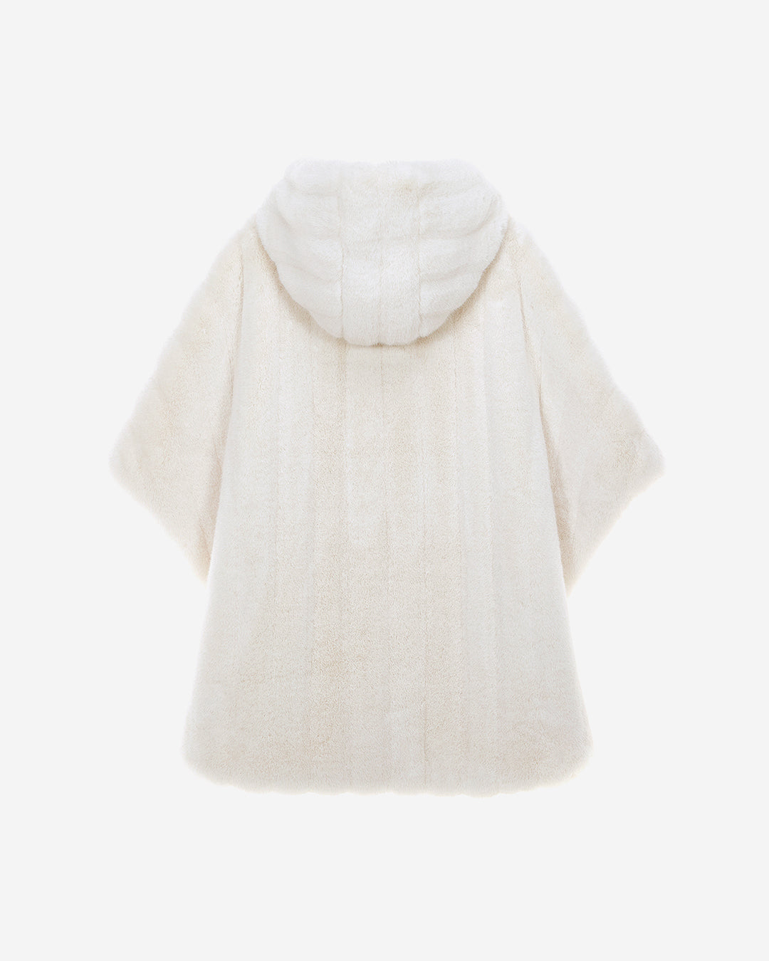FAUX FUR HE-A HOODED PONCHO