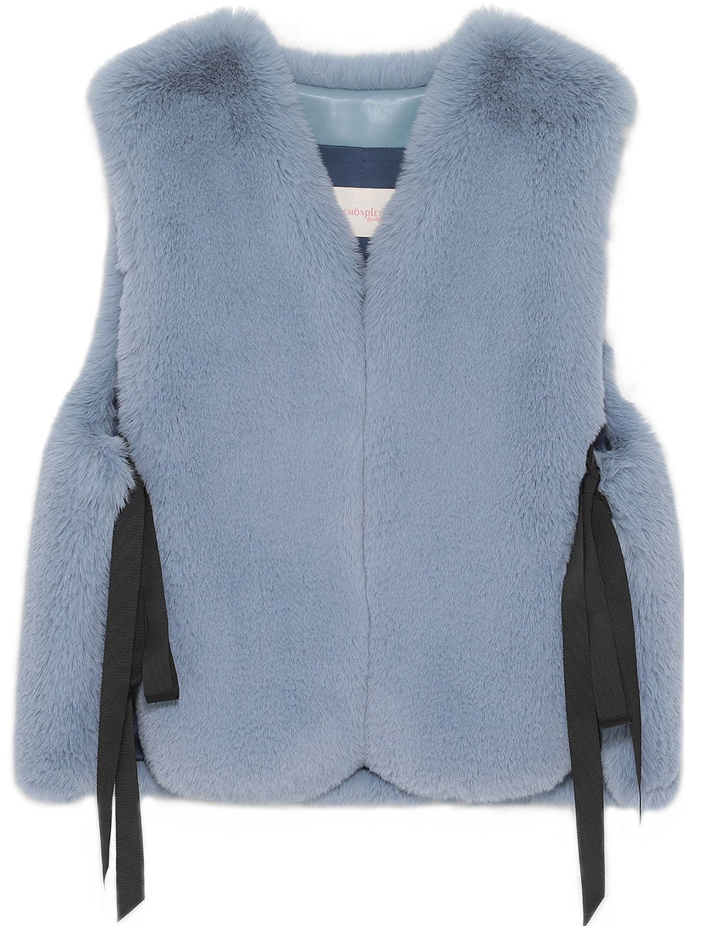 [REIKO] FAUX FUR TIED KITTEN RIBBON VEST