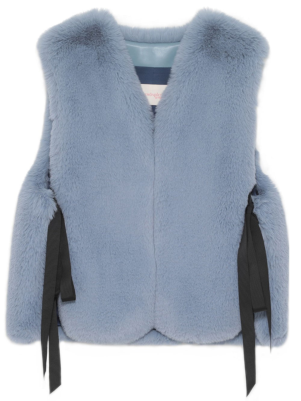 [REIKO] FAUX FUR TIED KITTEN RIBBON VEST