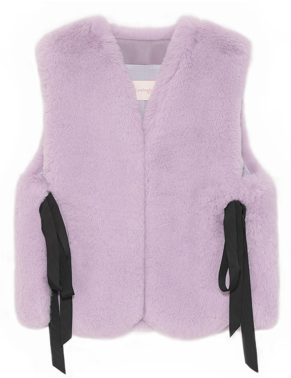 [REIKO] FAUX FUR TIED KITTEN RIBBON VEST