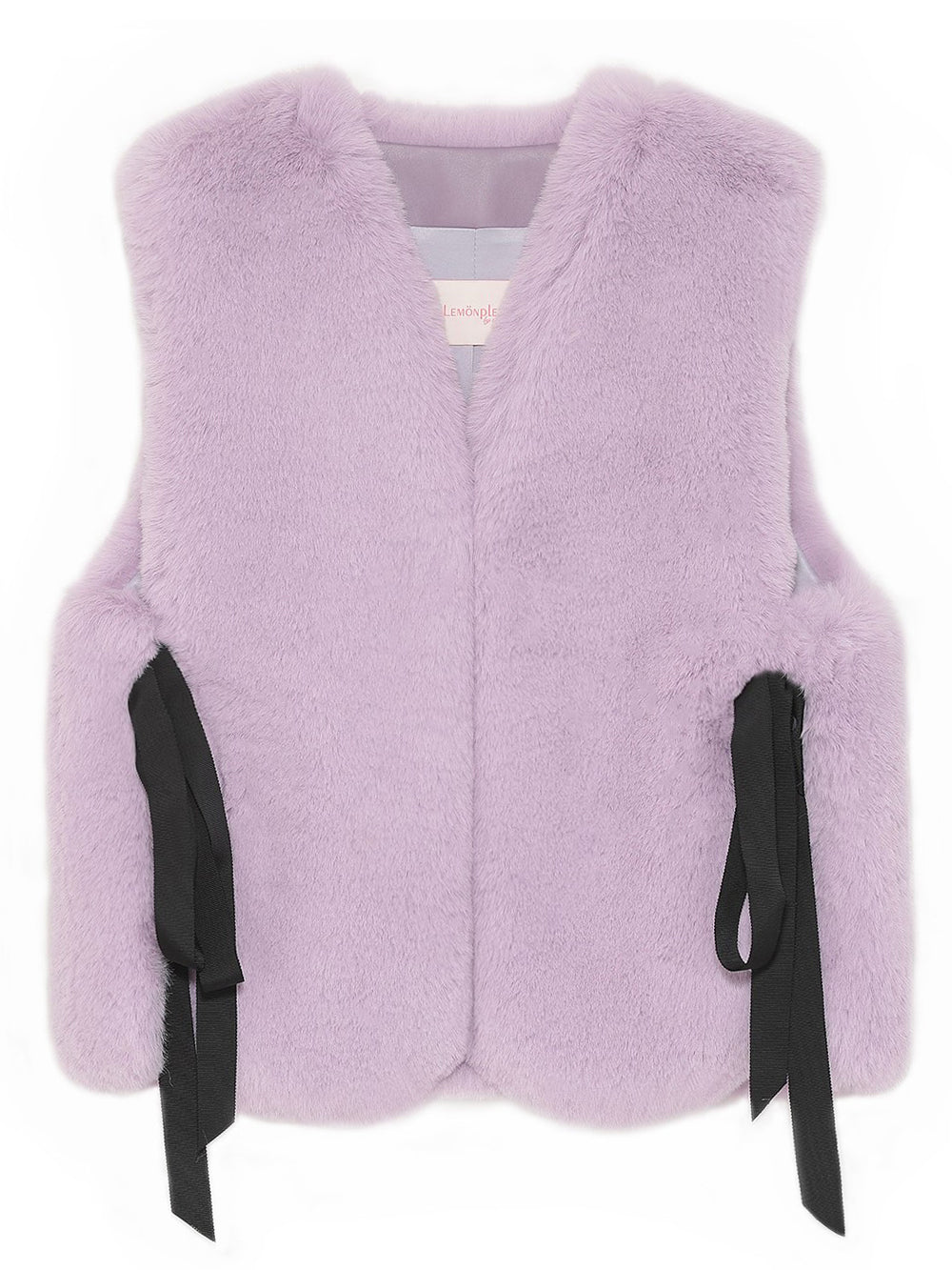 [REIKO] FAUX FUR TIED KITTEN RIBBON VEST
