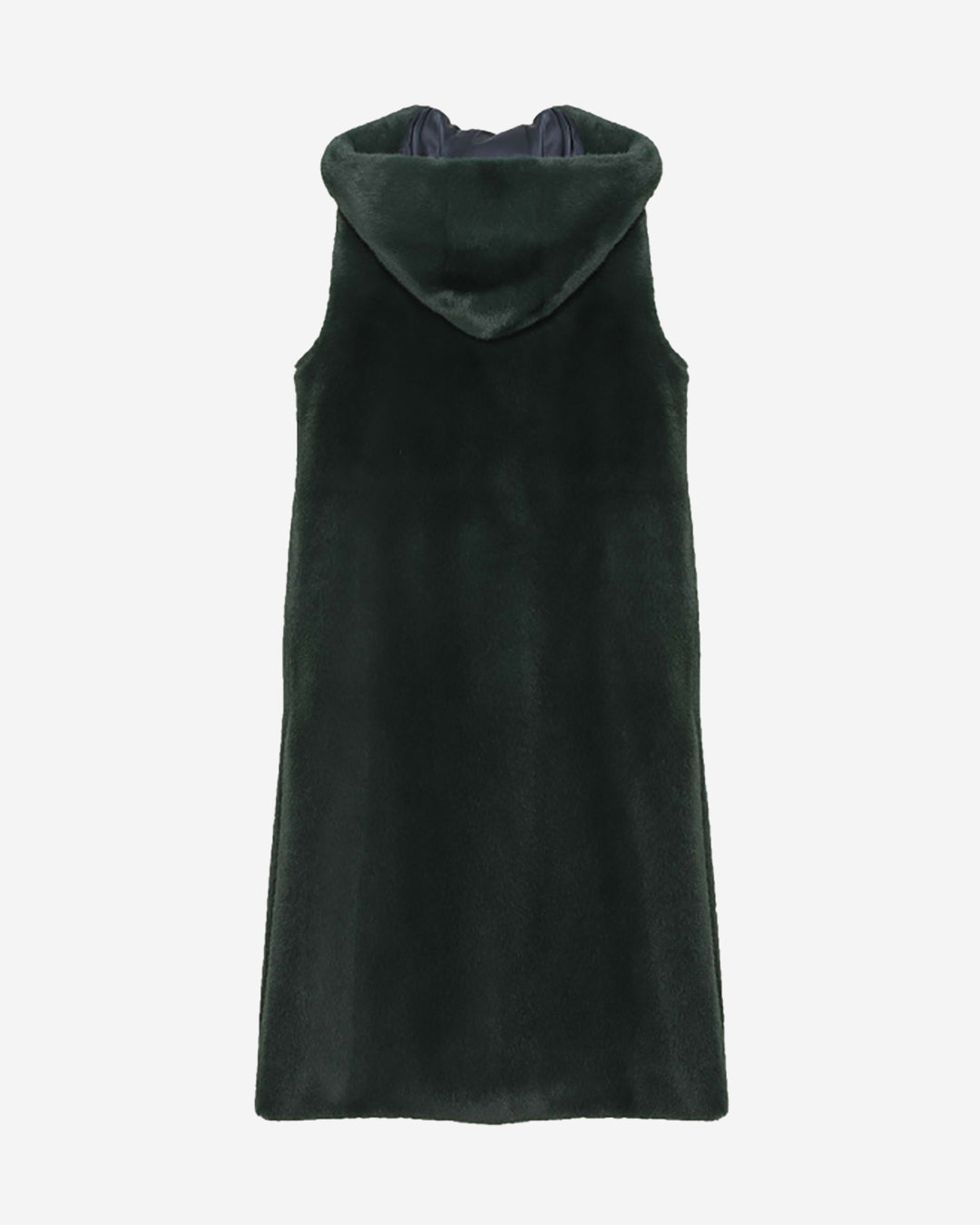 [SIGNATURE LINE] FAUX FUR LAON HOODED MAXI VEST