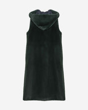 [SIGNATURE LINE] FAUX FUR LAON HOODED MAXI VEST
